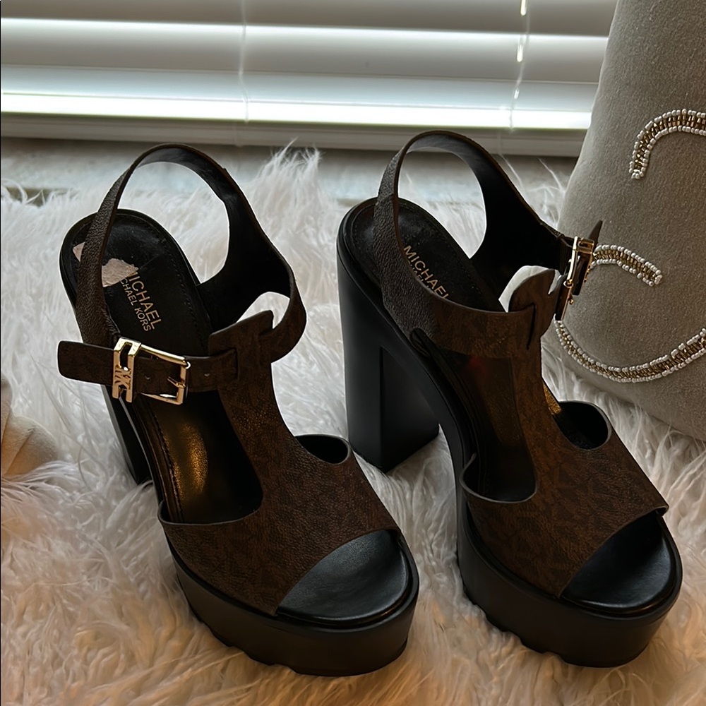 Michael Kors Brown Platform Sandals